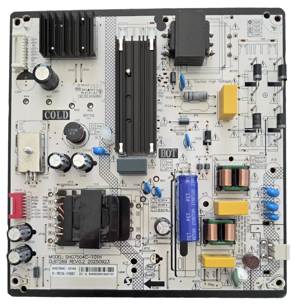 COV31513001 LG Power Supply, 81-PBE134-H155001, SHG7504C-101H, 65LX7BPUA