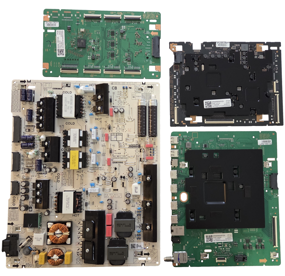 MRN85R85HAFXZA Samsung TV Repair Parts Kit, BN94-19034R Main Board, BN44-01415A Power Supply, BN95-12512A T-Con, BN94-18910A LED Driver, MRN85R85HAFXZA