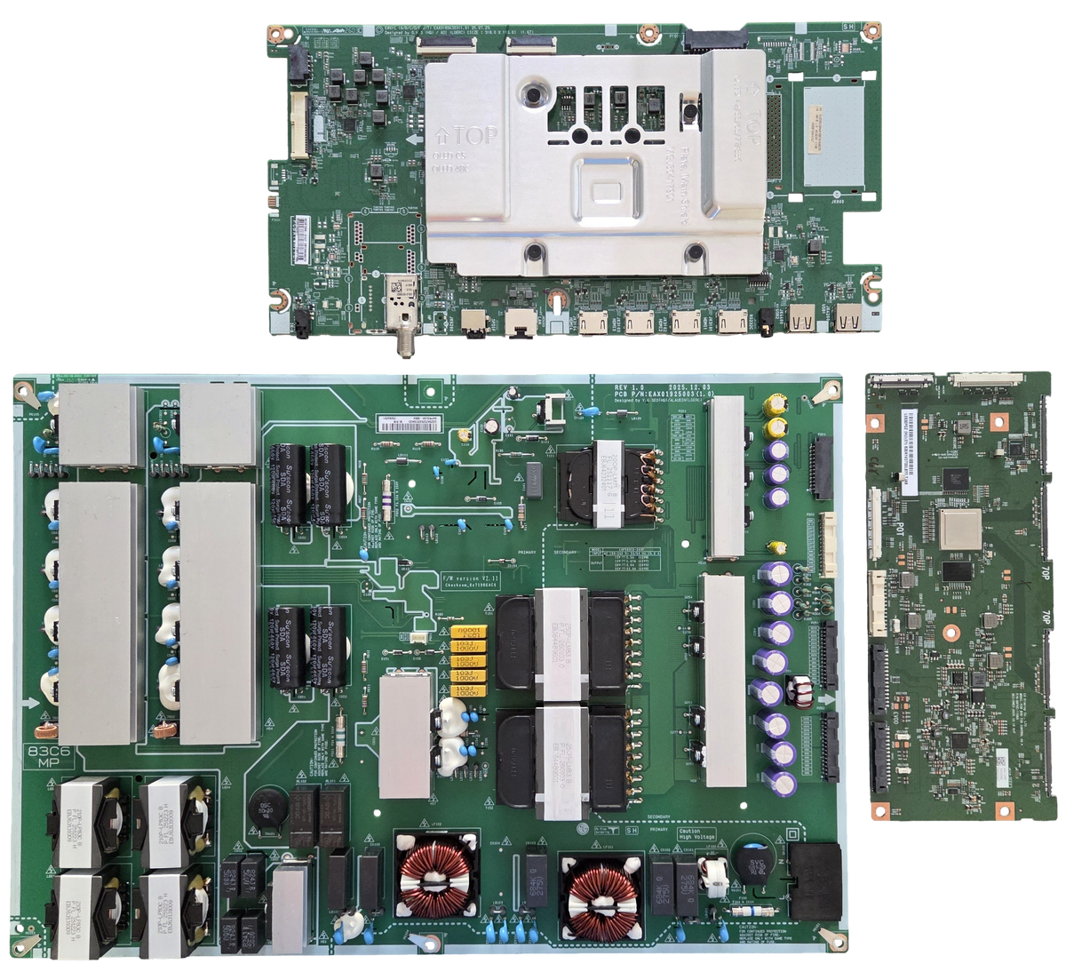 OLED83C6HUP LG TV Repair Parts Kit, EBT30456375 Main Board, EBR25263201 Power Supply, 6871L-8608A T-Con, OLED83C6HUP