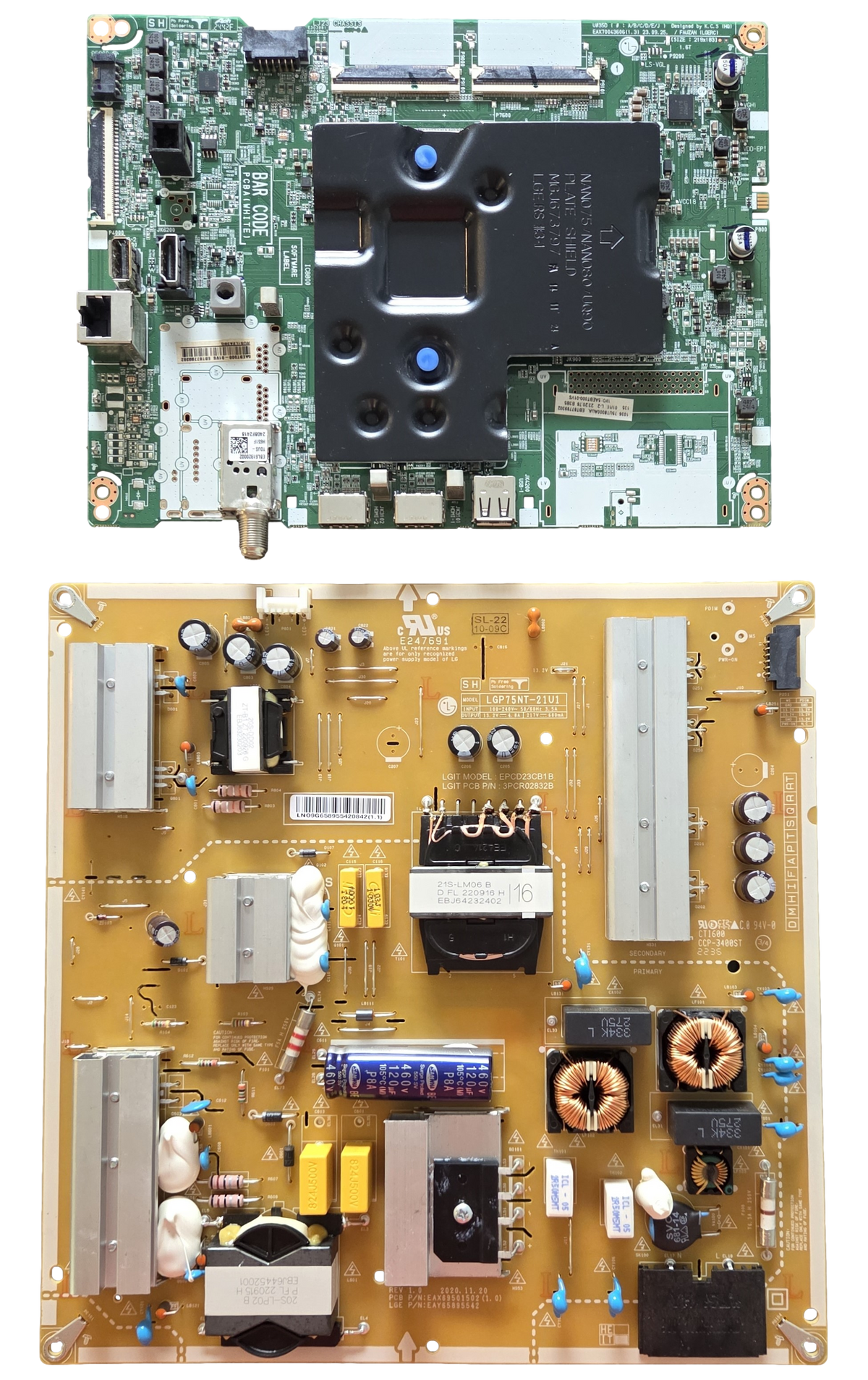 75UT8000AUA LG TV Repair Parts Kit, EBT67799302 main Board, EAY65895542 Power Supply, 75UT8000AUA.BUSFLKR, 75UT8000AUA