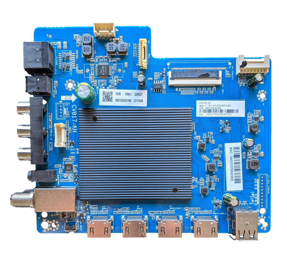 220627 Element Main Board, E22102-HK, 260102020180, 220627, CV817-KH, E4AA65R