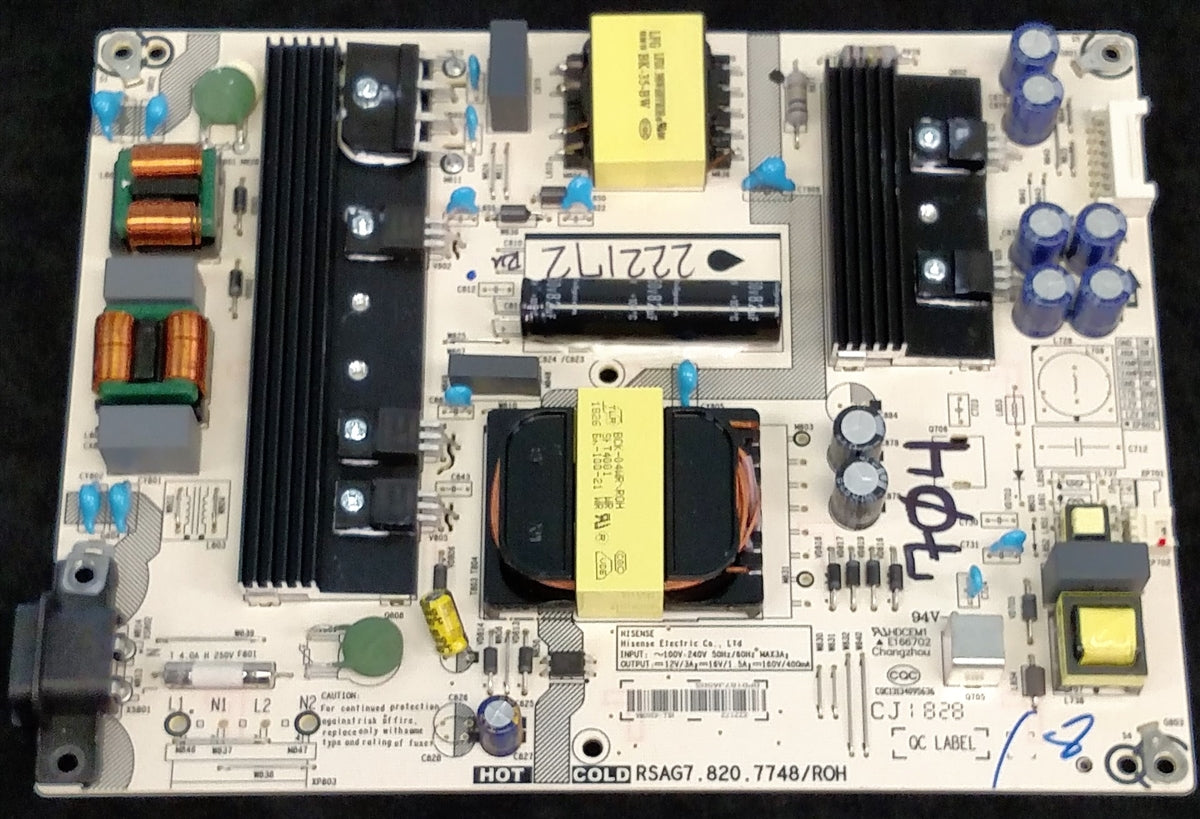 222172 Hisesne Power Supply, HLL-4360WA, RSAG7.820.7748/R0H, 245699, 50R6040E, 50H6E, 55R6040E, 55R6000E, LC-50Q7030U, 50R6E, 55R6E, 55R7E, LC-50Q7030U, LC-50Q620U