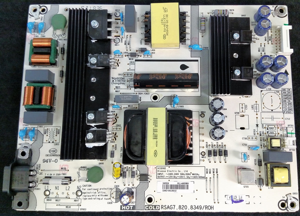 240924 Sharp Power Supply, RSAG7.820.8349/ROH, LC-55Q7530U