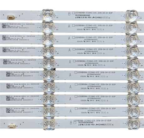 30358006005E JVC/ONN/RCA Backlight Strips, 30358006006E, LED58D06A-ZC29AG-07E, LT-58MAW595, WR58UX4019, RTRU5827-B-US, 100005844, 100069454
