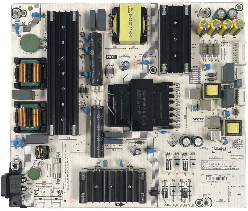 327262 Hisense Power Supply Board, RSAG7.820.10889/ROH, 70A6H