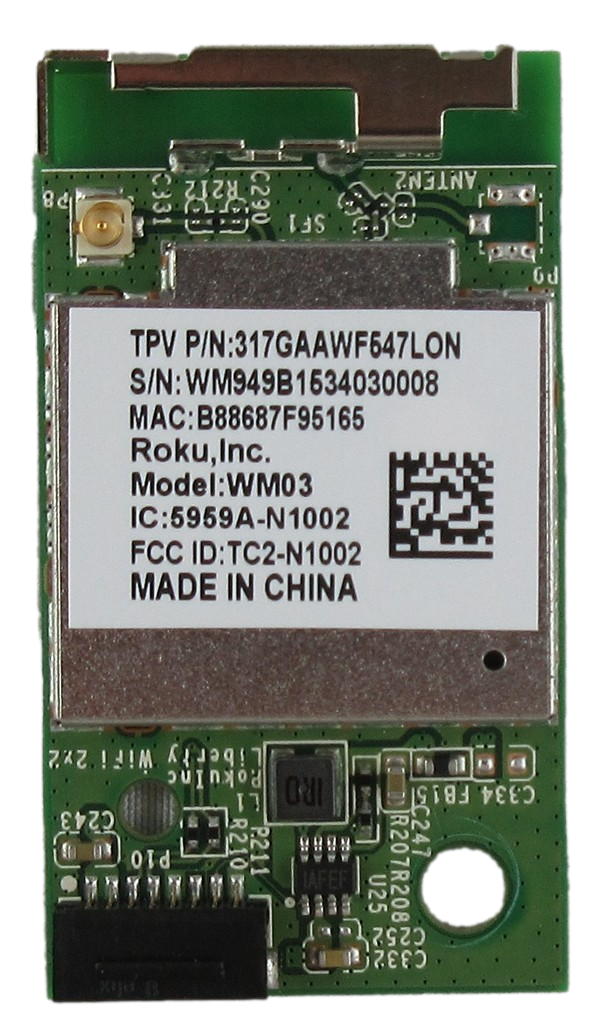 317GAAWF547LON Sharp Wi-Fi Board, WM03, NS-39DR510NA17, LC-50LB481U, LC55LB481U, LC-43LB481U