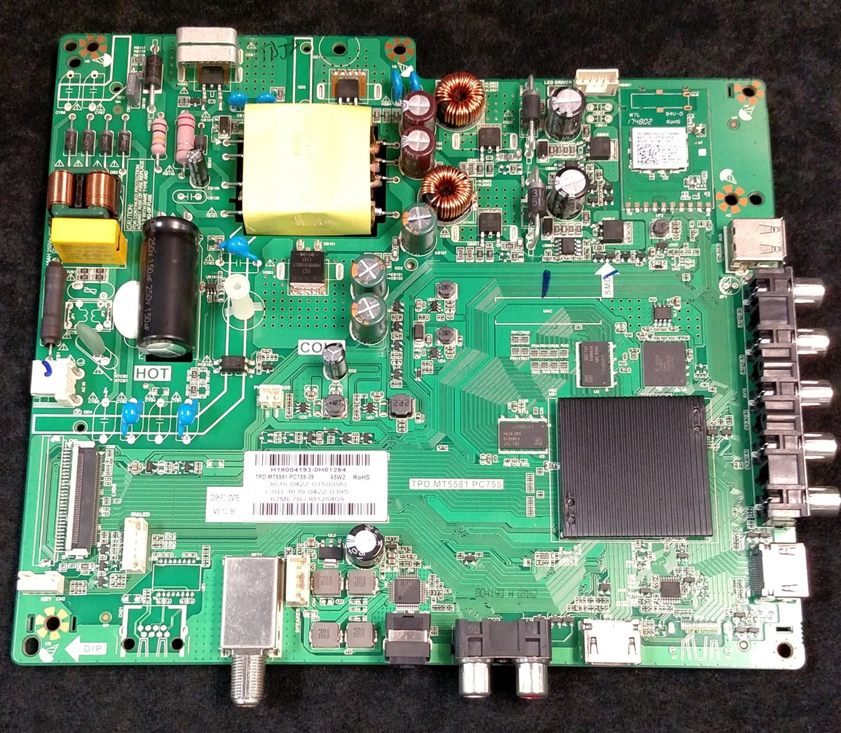 3639-0422-0395 Vizio Main Board / Power Supply, TPD.MT5581.PC755-39, D39f-F0