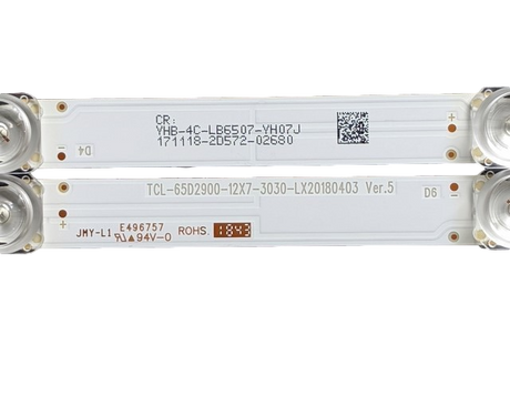 4C-LB6507-YH TCL Backlight Strips, 65S405 Backlight Strips, TCL-65D2900-12X7-3030-LX20180403, YHB-4C-LB6507-YH, 65S405