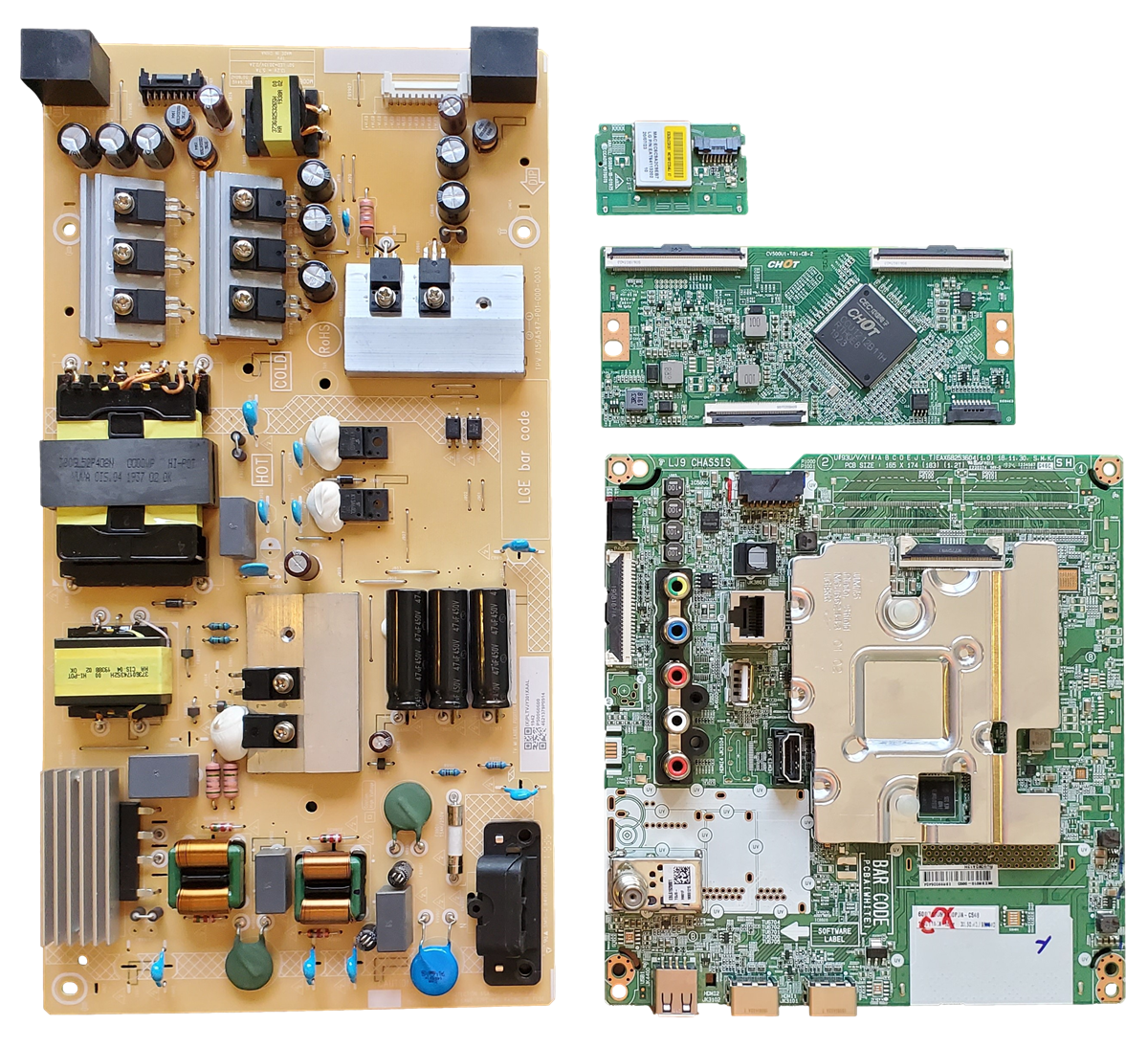 50UM6900PUA LG TV Repair Parts Kit, EBR89006404 Main Board, PLTVJY301XAAL Power Supply, CV500U1-T01-CB-2 T-Con, EAT64113202 Wifi, 50UM6900PUA