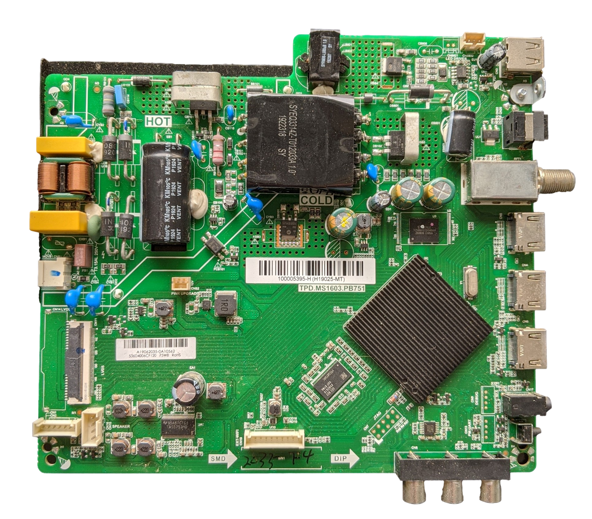 515Y16031M23 Onn Main Board, 515Y16031M23, TPD.MS1603.PB751, H19025-MT, 100005395-H, 536D4006CF120, 100005395