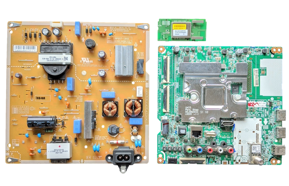 55UM7300PUA LG TV Repair Parts Kit, EBT66116002 Main Board, EAY65149301 Power Supply, EAT64454802 Wifi, 55UM7300PUA
