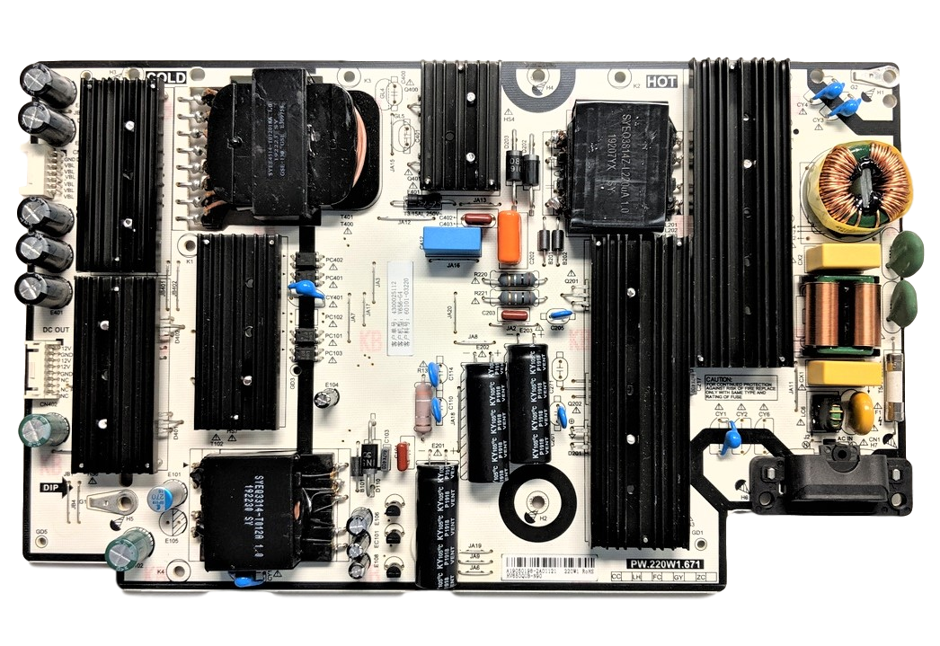 60101-03220 Vizio Power Supply, HV650QUB-N90, PW.220W1.671, A19050198, V656-G4, V655-H9