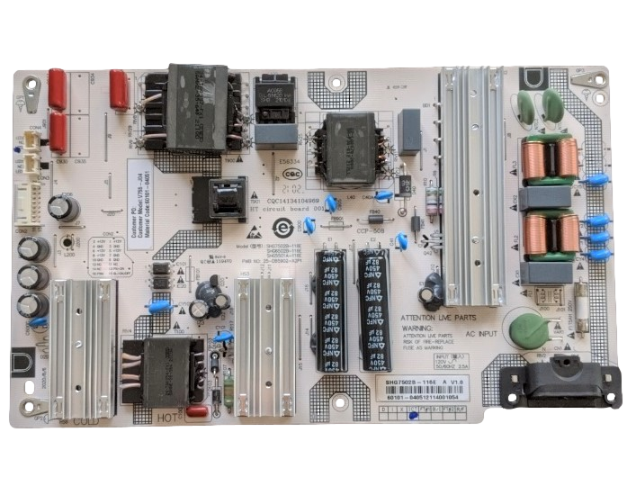 60101-04051 Vizio Power Supply, SHG7502B-116E, 25-DB5902-X2P1, V755-J04