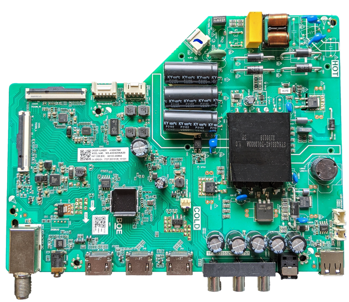 60103-00864 Insignia Main Board, TP.MS3553ZWT.PB757, NS-43D420NA20