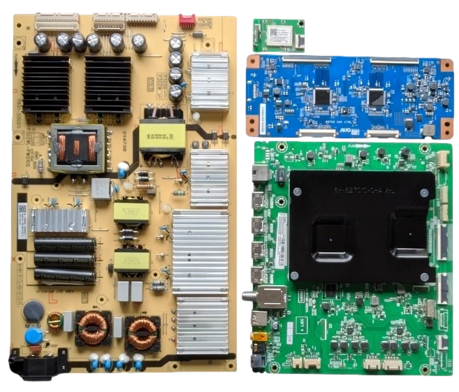 65Q825 TCL TV Repair Parts Kit, 08-RT73002-MA200AA Main Board, 08-P302W0L-PW200AA Power Supply, 55.65T59.C02 T-Con, 07-RT8812-MA4G Wifi, 65Q825