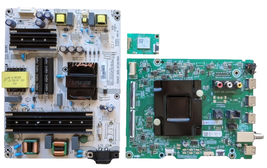 65R6E4 Hisense TV Repair Parts Kit, 282589 Main Board, 278428 Power Su