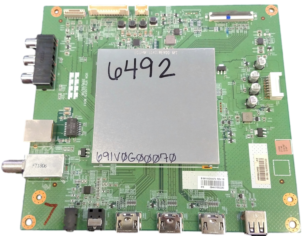 691V0G00070 Toshiba Main Board, 78V0E000010, VTV-L55731, 691V0G00070, 631V0G00070, 55LF621U19