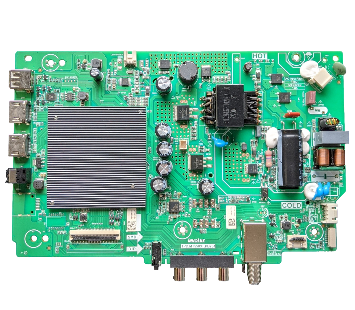 6M03A000AQ00J Vizio Main Board, M0006Y00R, TPD.MT5583T.PB761, D40F-J09