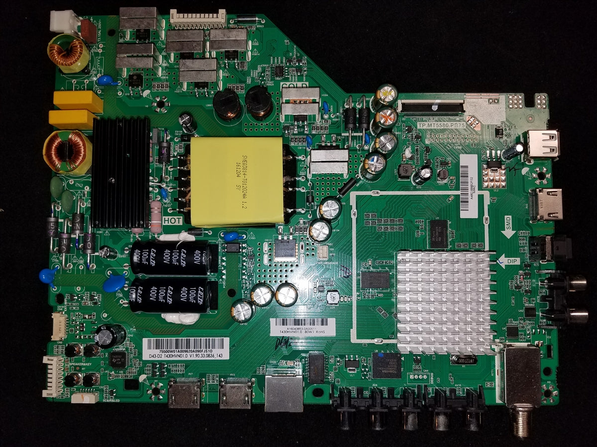 755.00W01.A009 Vizio TV Module, main board, TP.MT5580.PB75, 75500W01A009, D43-D2, D43-D2 LWZ2ULAR, D43-D2 LWZ2ULAS, D43-D2 LWZ2ULDS