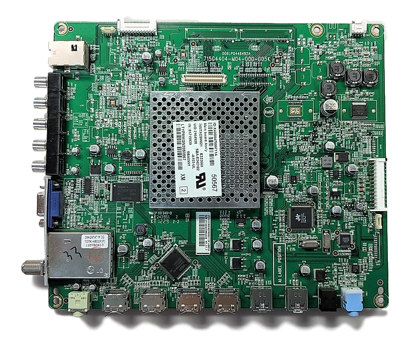 756TXCCB02K028 Vizio Main Board, 715G4404-M04-000-005K, 006LP0446492A, M3D470KDE