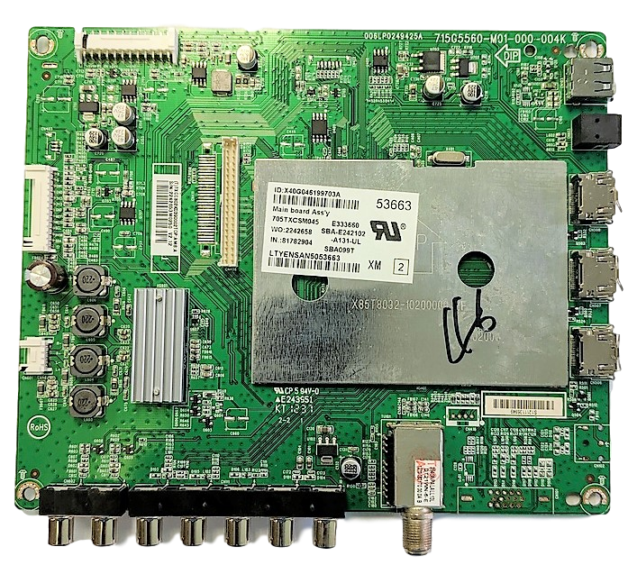 756TXCCB02K039 Vizio Main Board, 715G5560-M01-000-004K, CBPFTXCCB02K0390002, E461-A1