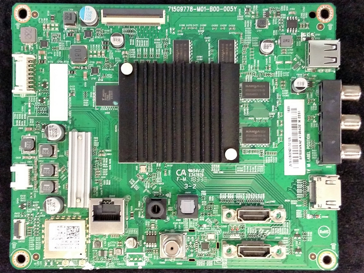 756TXICB02K017 Vizio Main Board, 715G9778-M01-B00-005Y, (X)XICB02K017010X, D55x-G1