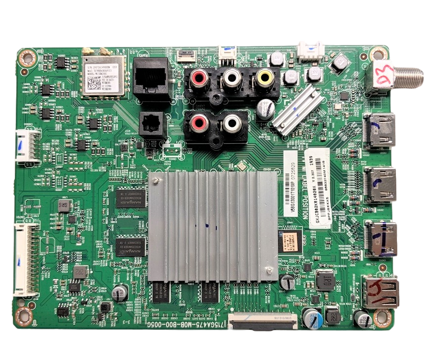 756TXJCB02K014 Vizio Main Board, GXJCB02K014020X, 715GA475-M0B-B00-005G, V58G1300, V585-G1, V555-G1