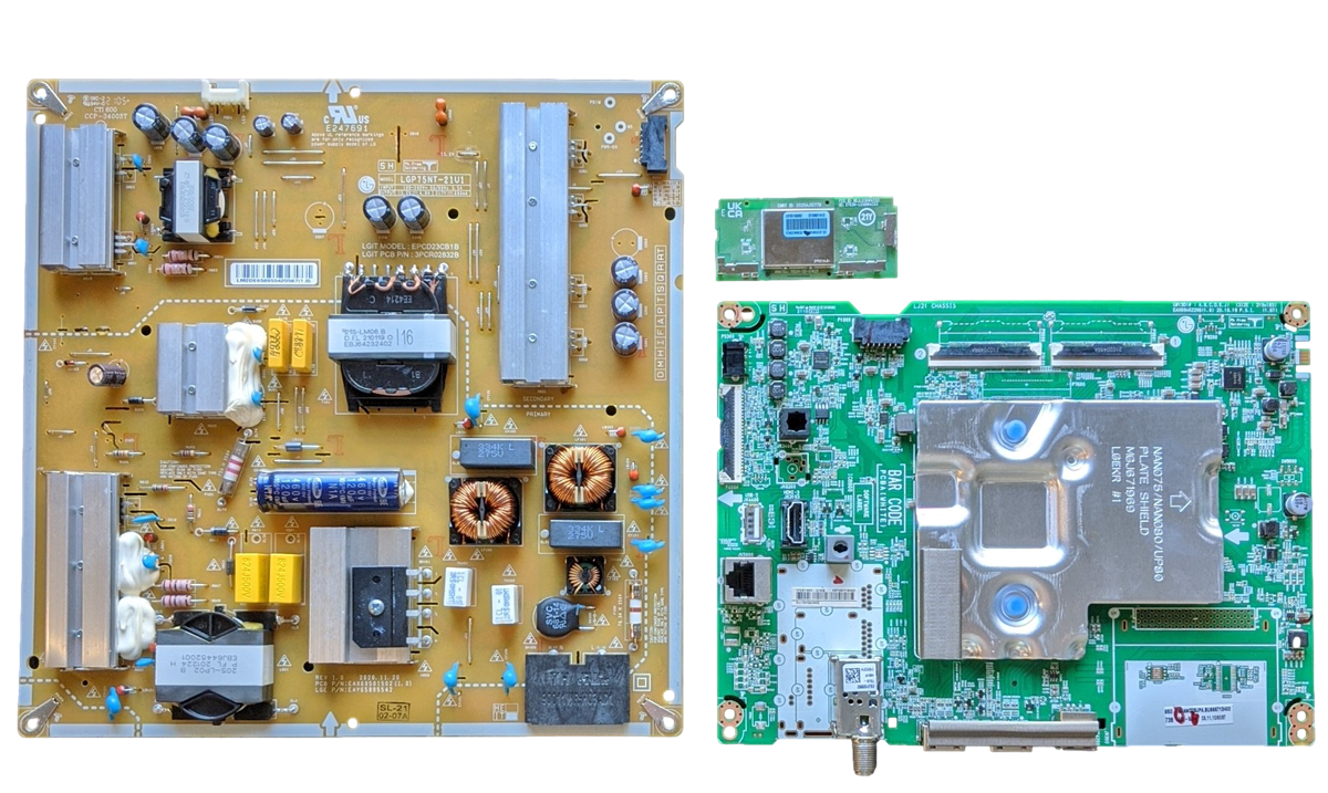 75NANO75UPA LG TV Repair parts Kit, EBT66713402 Main Board, EAY6589554
