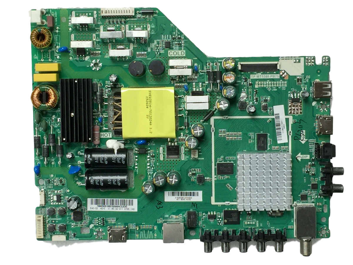 791.00W10.0012 Vizio Main Board / Power Supply, TP.MT5580.PB75, 75500W01000, E40x-C2