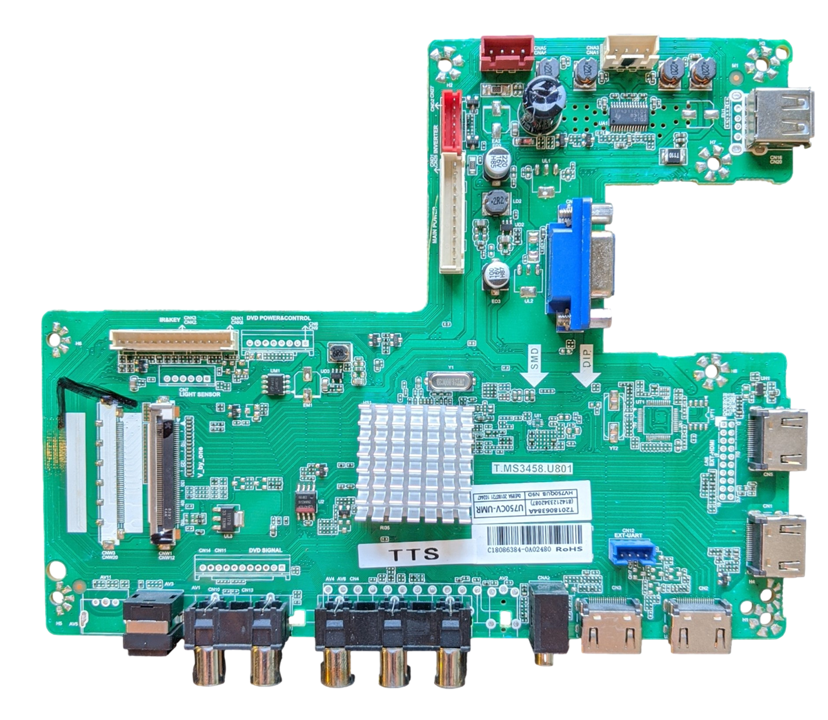 8142123342087 Sceptre Main Board, T.MS3458.U801, HV750QUB N9D, U750CV-UMR, W75