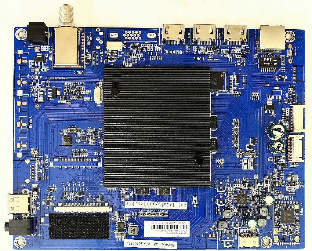 8142123642005 Polaroid Main Board, HV430QUB-N4D, RV6488-US-V2-20170114, 43GSR4100K, 43GSR4100KL