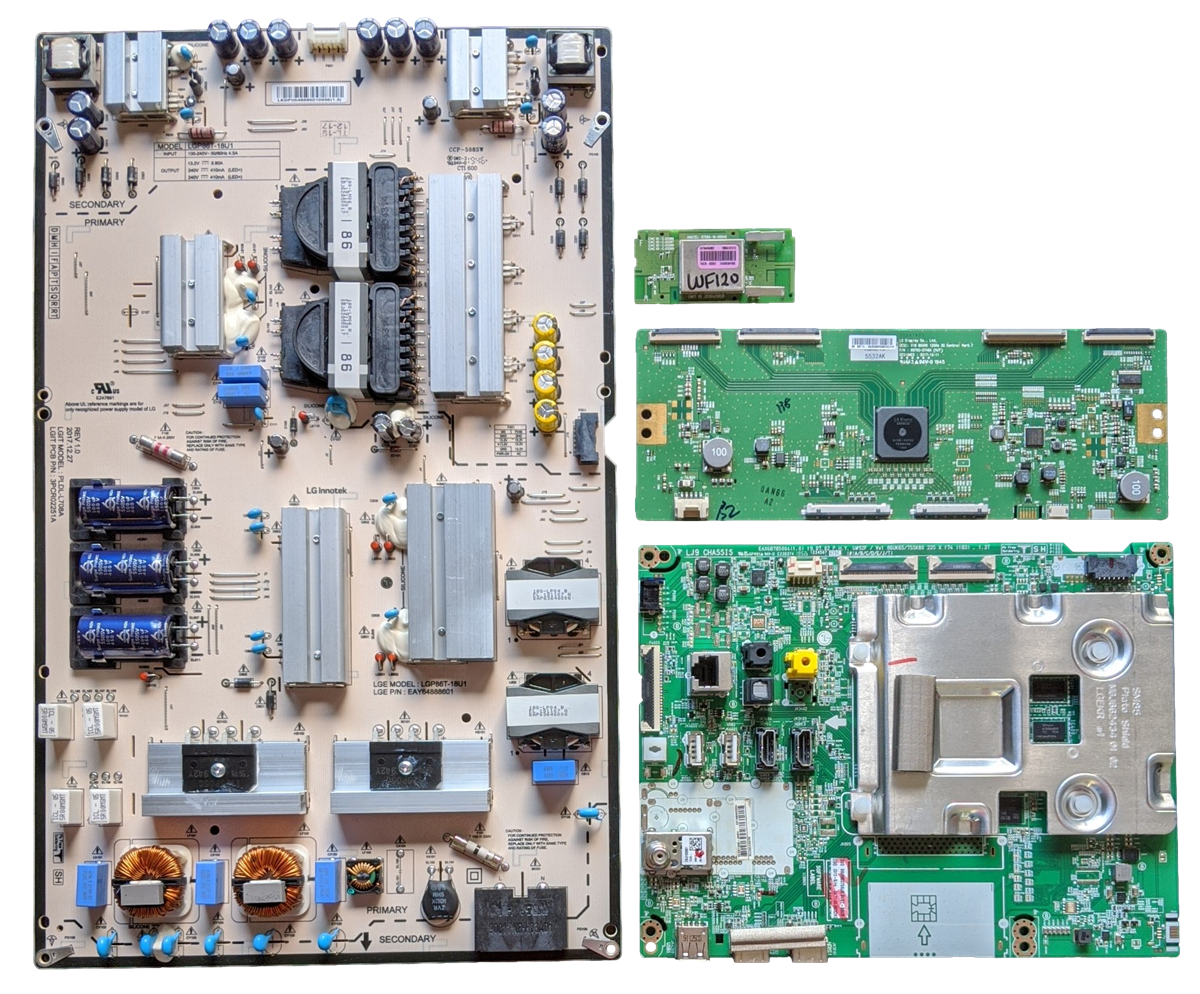 86UM8070AUB LG TV Repair Parts Kit, EBT66082804 Main Board, EAY64888601 Power Supply, 6871L-5532A T-Con, EAT64554802 Wifi, BUSYLJR, 86UM8070AUB
