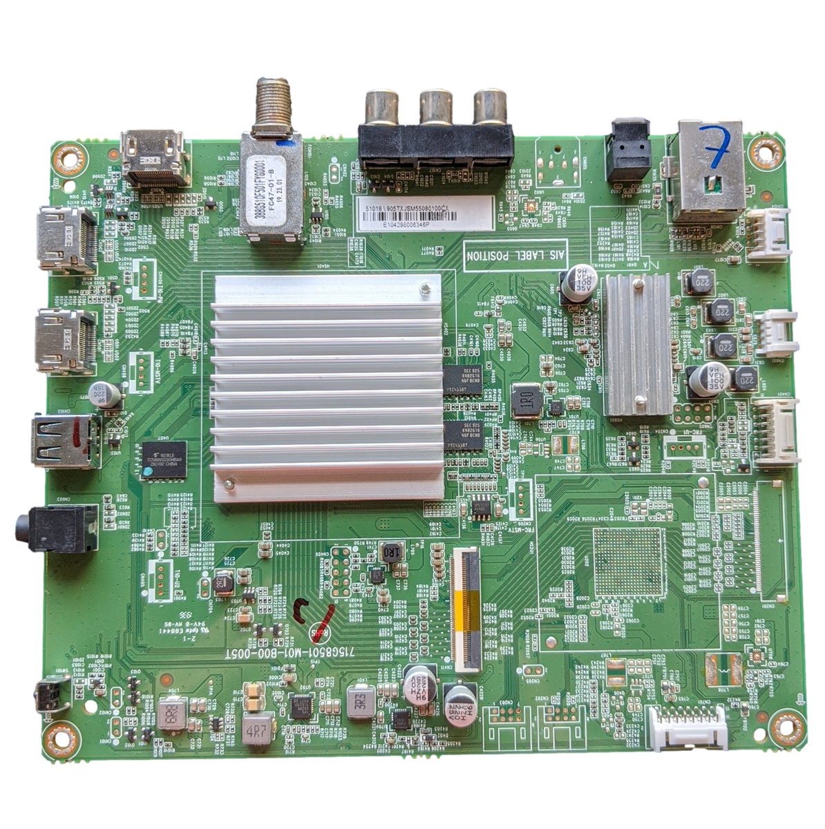 905TXJSM55080100CX Indignia Main Board, 715G8501-M01-B00-005T, NS-55DR620NA18