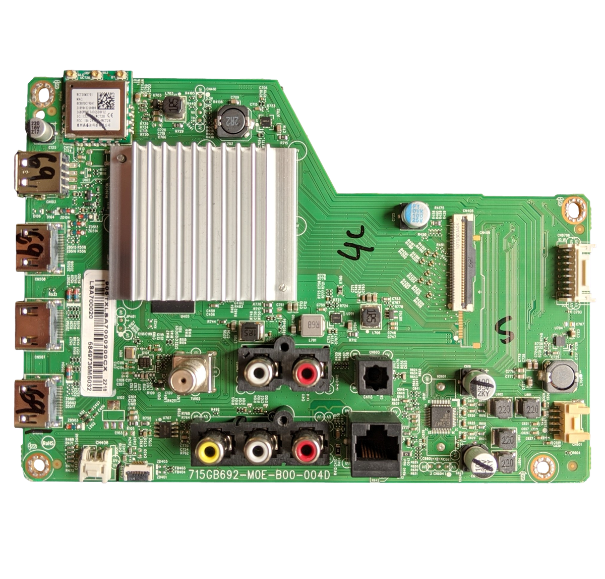 905TXLSA7000200CX Vizio Main Board, LSA700020, 715GB692-M0E-B00-004D, V755-J04