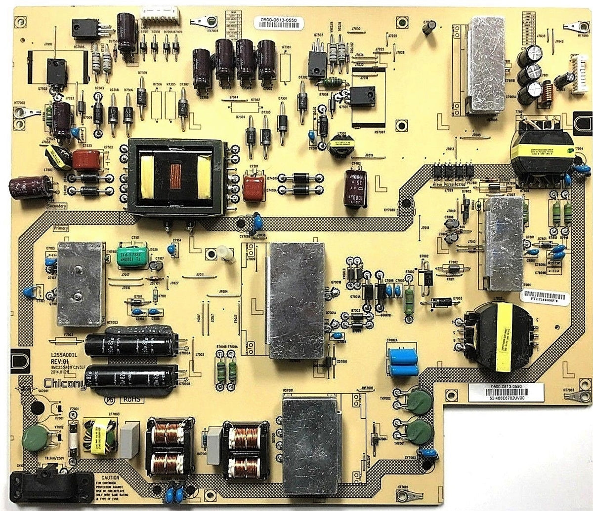 9LE050006130550 Sharp power supply / LED board, 0500-0613-0550, L255A001, 9MC255A01FC3V3LF, LC-65LE643U, LC-65LE645U, EM65FTR