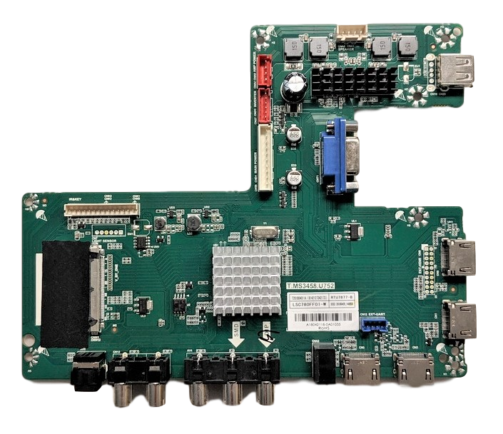 A18042118 RCA Main Board, T.MS3458.U752, LSC780FF01-W, RTU7877-B