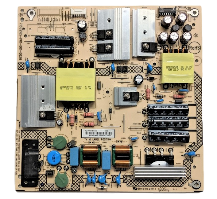 ADTVH1812AB3 Vizio Power Supply, (X)ADTVH1812AB3, 715G9165-P01-001-003H, D50-F1, D50-F1 LTM7WRQU