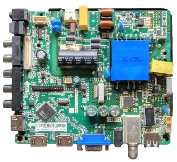 AE0012147 RCA Main Board, P145, R18122191-0A00853, TP.MS3553.PB801, RUNTK5538TPZB, RLDED4016A-H