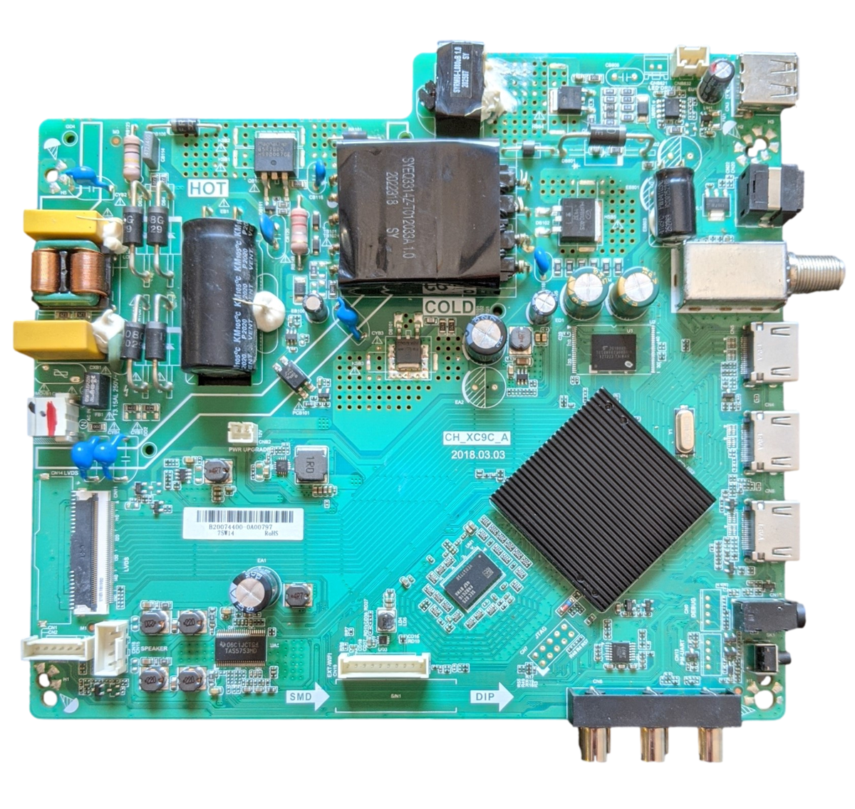 B20074400 RCA Main Board, CH_XC9C_A, RTR4360-D-US