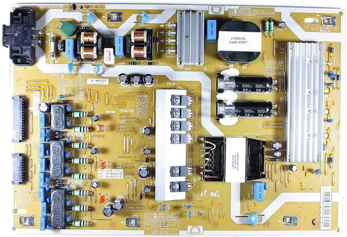 BN44-00911A Samsung Power Supply, L55E8NR_MSM, UN55MU8000FXZA, UN55MU8500FXZA, UN49MU8000FXZA, QN55Q6FAMFXZA, UN55MU9000FXZA, UN55MU850DFXZA, QN55Q6FZMFXZC, UN55MU800DFXZA, QN55Q65FAMFXZA