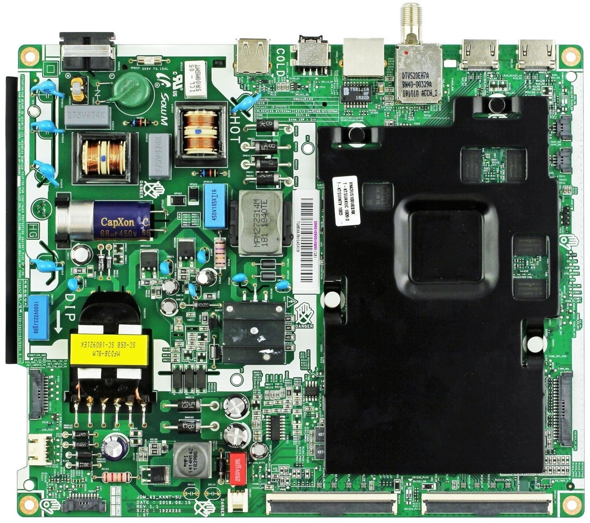 BN81-16985A Samsung Main Board/Power Supply, 0980-0900-0830 (1A), JDM_KANT-SU, VN43US100RZ03, UN43NU6900FXZA