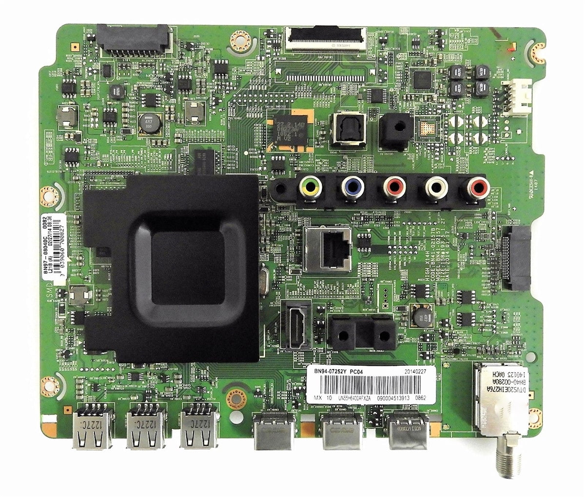 BN94-07252Y Samsung Main Board, BN41-02157B, BN97-08040C, UN55H6400AFXZA