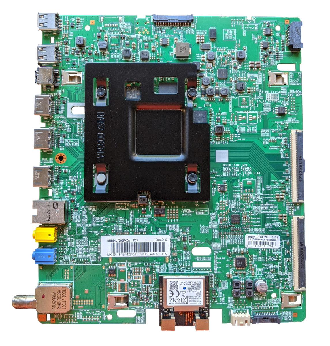 BN94-12855B Samsung Main Board, BN97-14332B, BN41-02635A, UN55NU7300FXZA, UN55RU7300