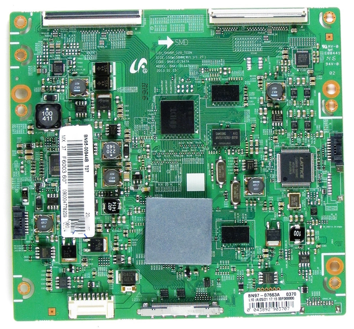 BN95-00944B Samsung T-Con board, BN97-07663A, E88441, UN60FH6200FXZA, UN60H6203AFXZA, UN60EH6003FXZA, UN60FH6003FXZA