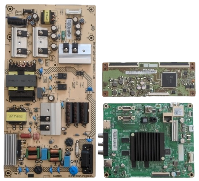 D55X-G1 Vizio TV Repair Parts Kit, 756TXICB02k017 Main Board, PLTVIW461XAB1 Power Supply, RUNTK0018ZE T-Con, D55X-G1