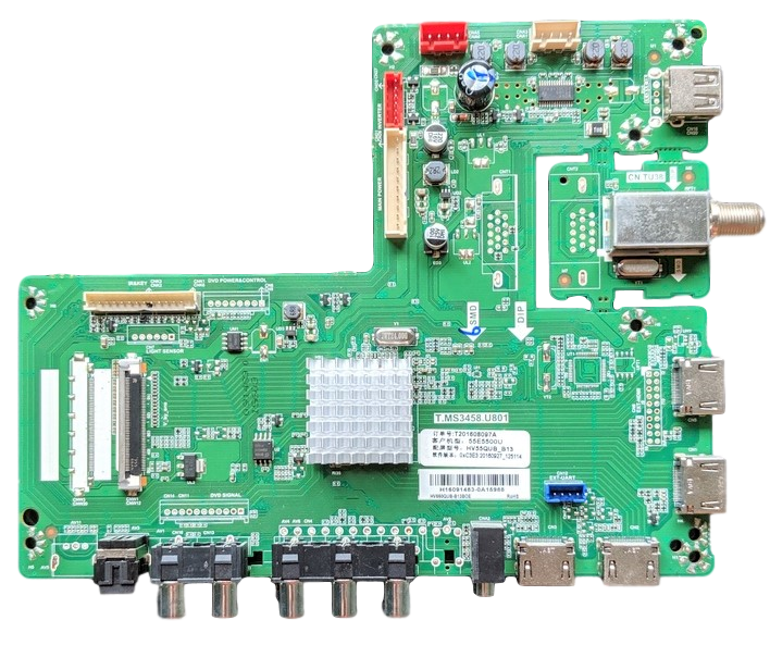 DH1TKJM0205M Haie Main Board, T.MS3458.U801, T201608097A, HV55QUB_B13, H16091483, 55E5500U F, 55E5500UF