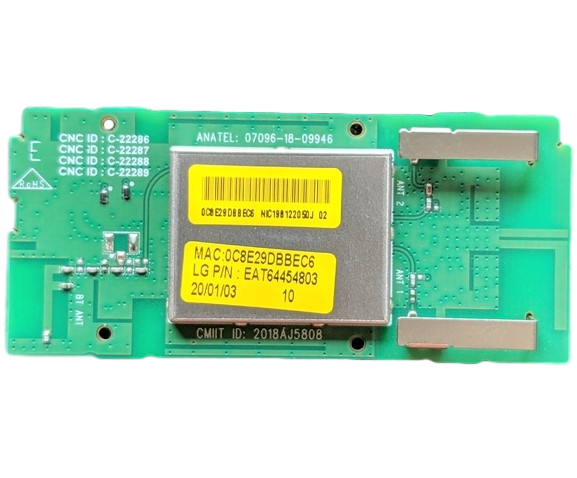 EAT64454803 LG WiFi Board, LGSBWAC92, 07096-18-09946, OLED55CXPUA, 65UN8500PUI, OLED65CXPUA, OLED55BXPUA, OLED77CXAUA, 65NANO85UNA, 55NANO90UNA, 55NANO85UNA, 86NANO90UNA