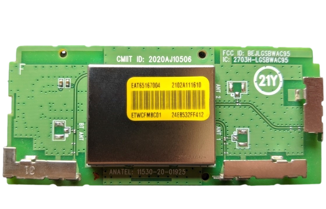 EAT65167004 LG Wifi Board, EAT65167003, LGSBWAC95, 2020AJ10506, OLED65C1PUB, OLED65C1AUB, OLED65A1AUA, 65NANO90UPA
