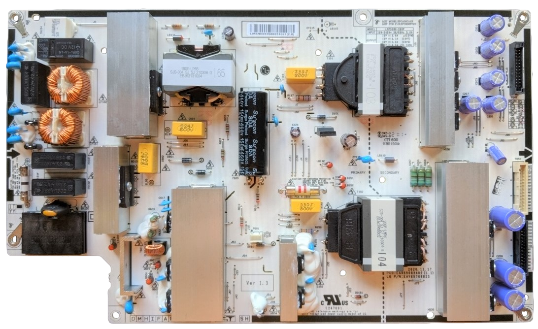 EAY65768823 LG Power Supply, EAX69083402(1.1), LGP55BX-20OP, EPCA30CA1B, 3PCR02672D, OLED55A1PUA