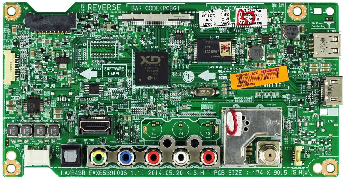 PIECES DETACHEES: Carte mère Tv Lg 32LF5610 EAX66164204 EBR79594601 EBT63716657 - D'occasion en très bon état